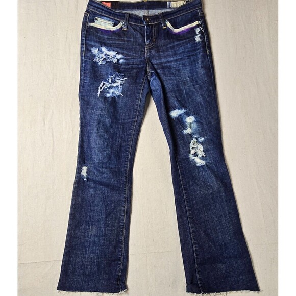 GAP Denim - GAP 1969 Vintage Boot Cut Stretch Jeans - Women’s Size 2R, Dark Wash, Distressed